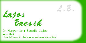 lajos bacsik business card